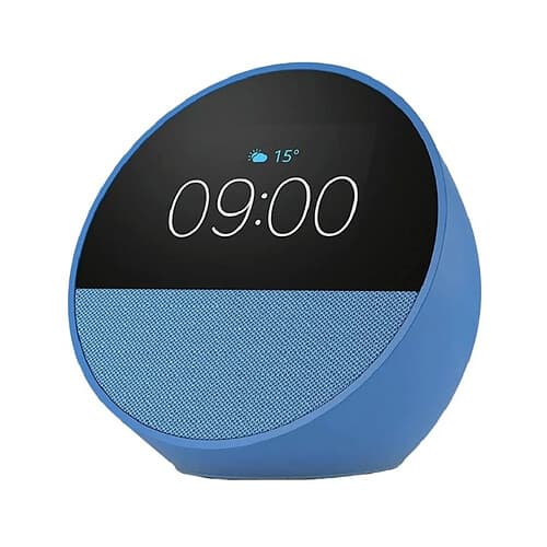 Asistente virtual Amazon Alexa Echo Spot 2024 Azul Amazon Echo Spot (modelo 2024): despertador inteligente azul, pantalla de 2,83 pulgadasy Alexa.